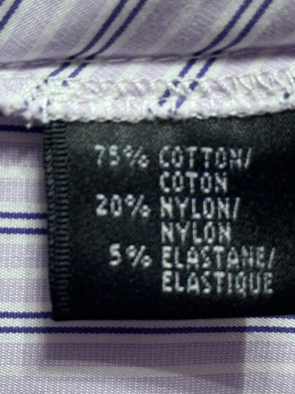 Lafayette 148 Sz 10 Blouse Button Up Shirt Long Sleeve Lavender/White Striped - Picture 10 of 10